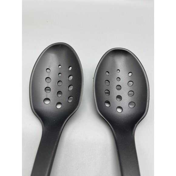 2 slotted spoons Gourmet Solutions plastic with metal handle loop end READ NEW - Picture 5 of 9
